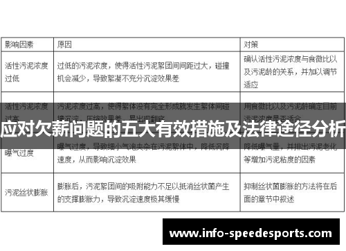 应对欠薪问题的五大有效措施及法律途径分析