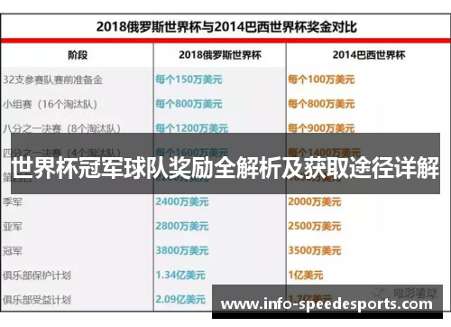 世界杯冠军球队奖励全解析及获取途径详解